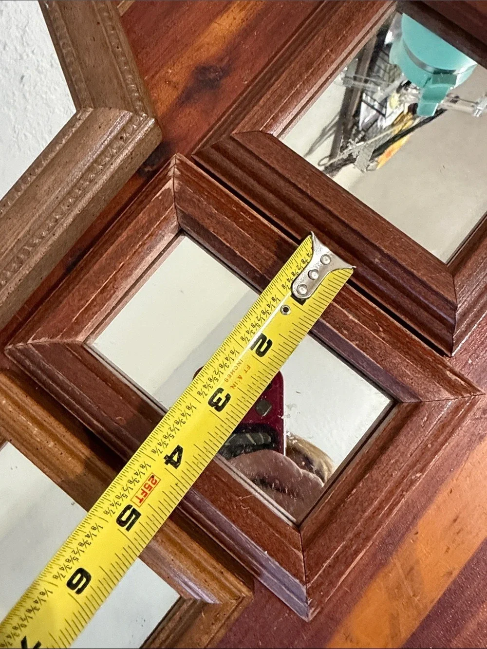 Vintage mirrors in wood frame set 5 mirrors cottagecore granny country rustic